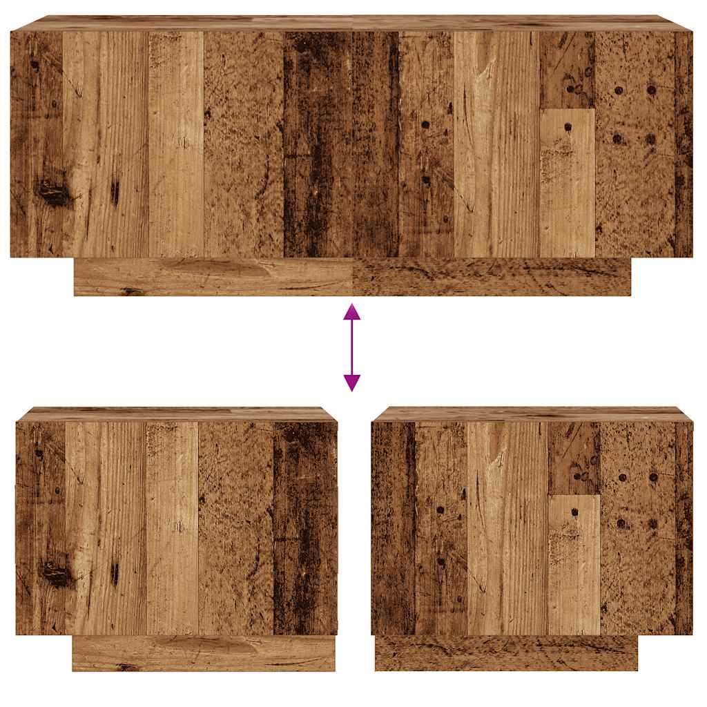 antik fa színű szerelt fa éjjeliszekrény 100 x 35 x 40 cm