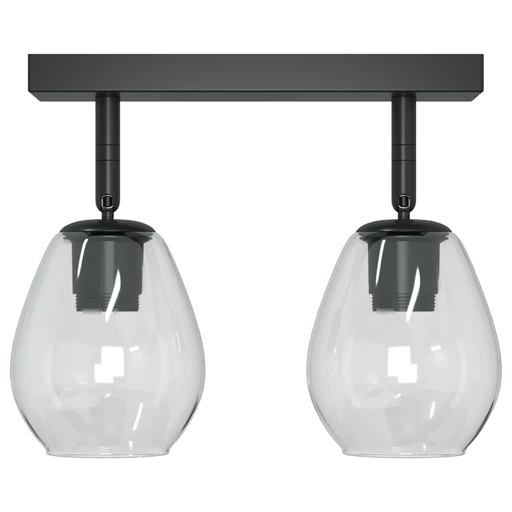 Mennyezeti spotlámpa Fekete 33 x 13 x 26 cm Üveg és fém