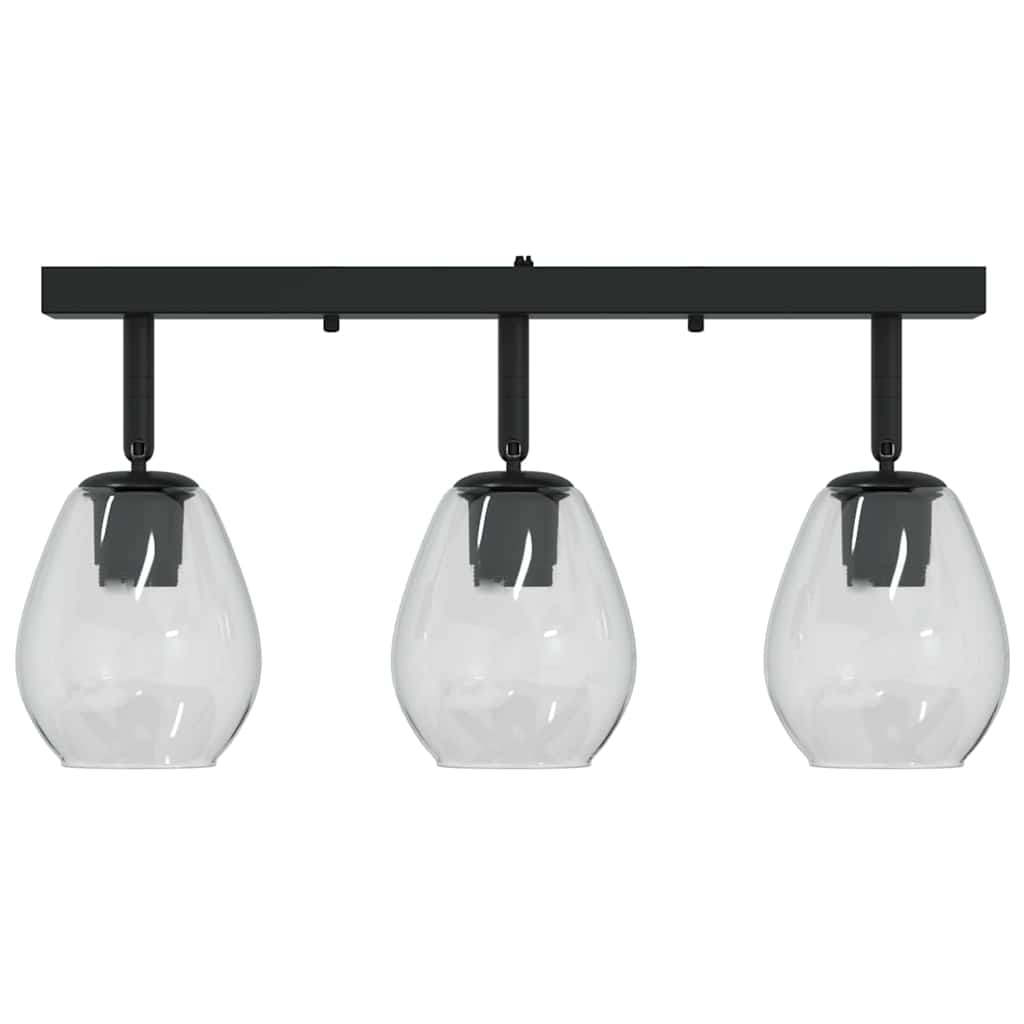 Mennyezeti spotlámpa Fekete 54 x 13 x 26 cm Üveg és fém