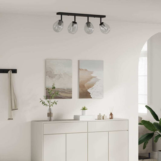 Mennyezeti spotlámpa Fekete 73,5 x 13 x 26 cm Üveg és fém