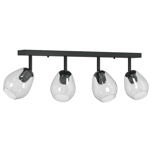 Mennyezeti spotlámpa Fekete 73,5 x 13 x 26 cm Üveg és fém