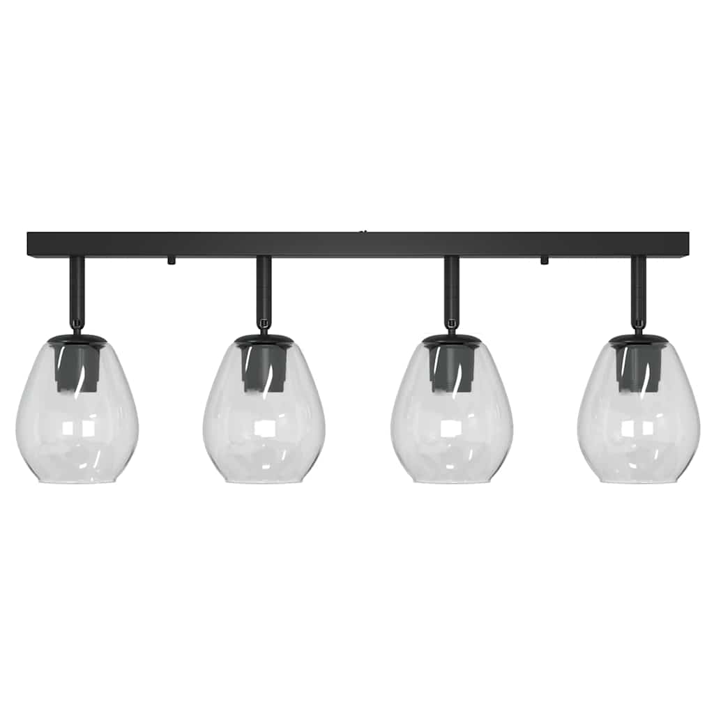 Mennyezeti spotlámpa Fekete 73,5 x 13 x 26 cm Üveg és fém