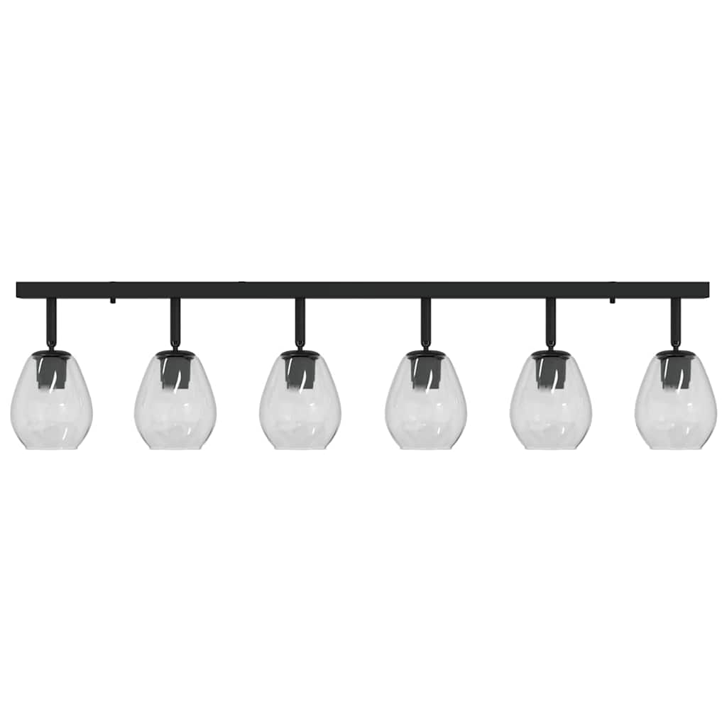 Mennyezeti spotlámpa Fekete 110,5 x 13 x 26 cm Üveg és fém