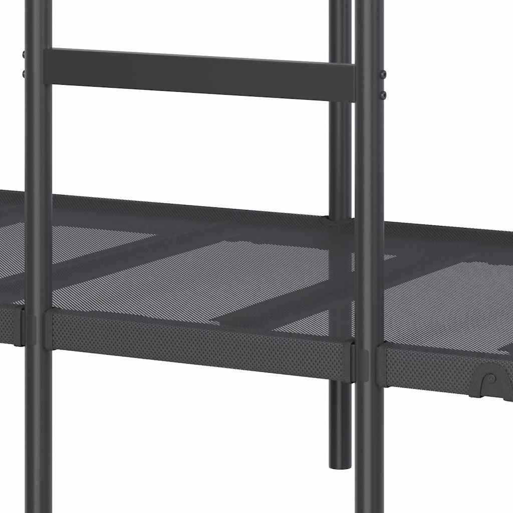 fekete acél emeletes ágy matrac nélkül 75 x 190 cm