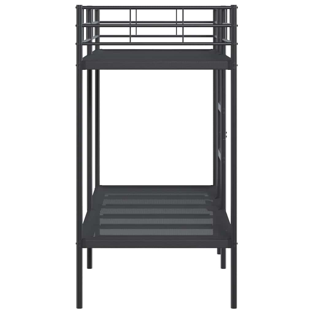 fekete acél emeletes ágy matrac nélkül 80 x 200 cm