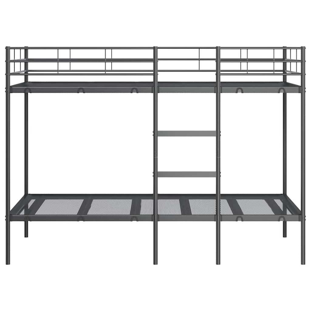 fekete acél emeletes ágy matrac nélkül 90 x 190 cm