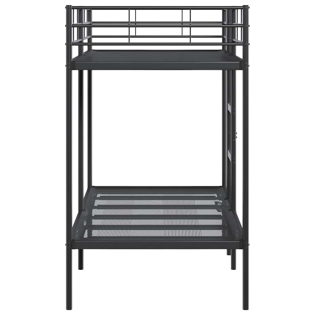 fekete acél emeletes ágy matrac nélkül 90 x 190 cm
