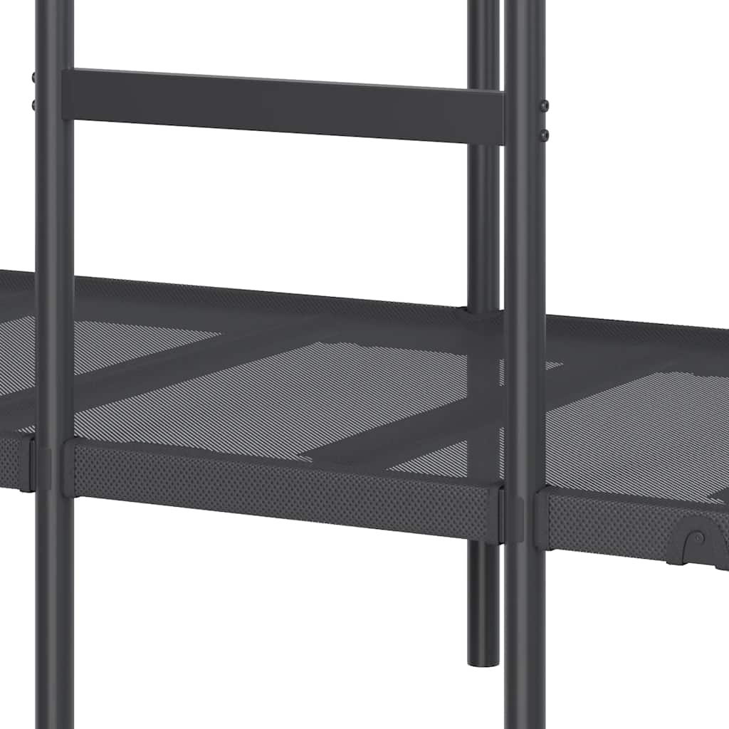 fekete acél emeletes ágy matrac nélkül 90 x 190 cm