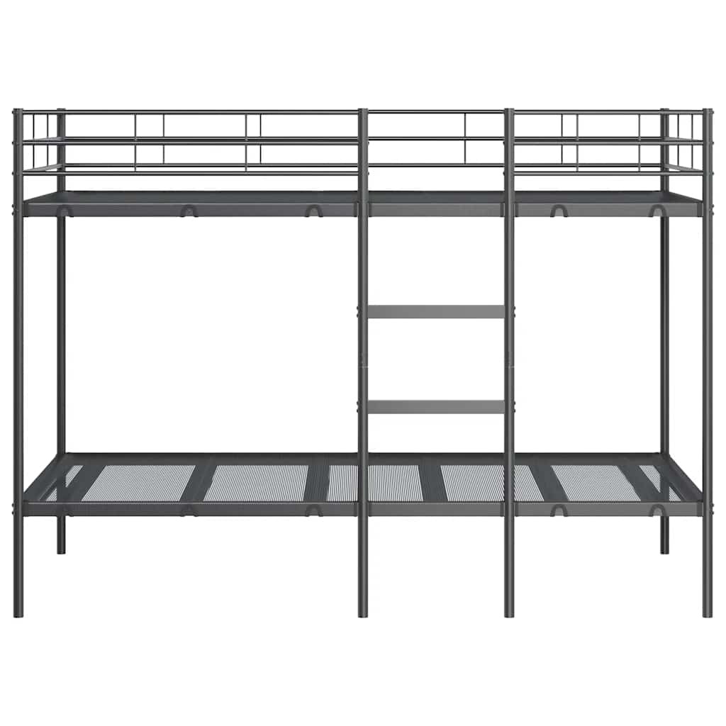 fekete acél emeletes ágy matrac nélkül 90 x 200 cm