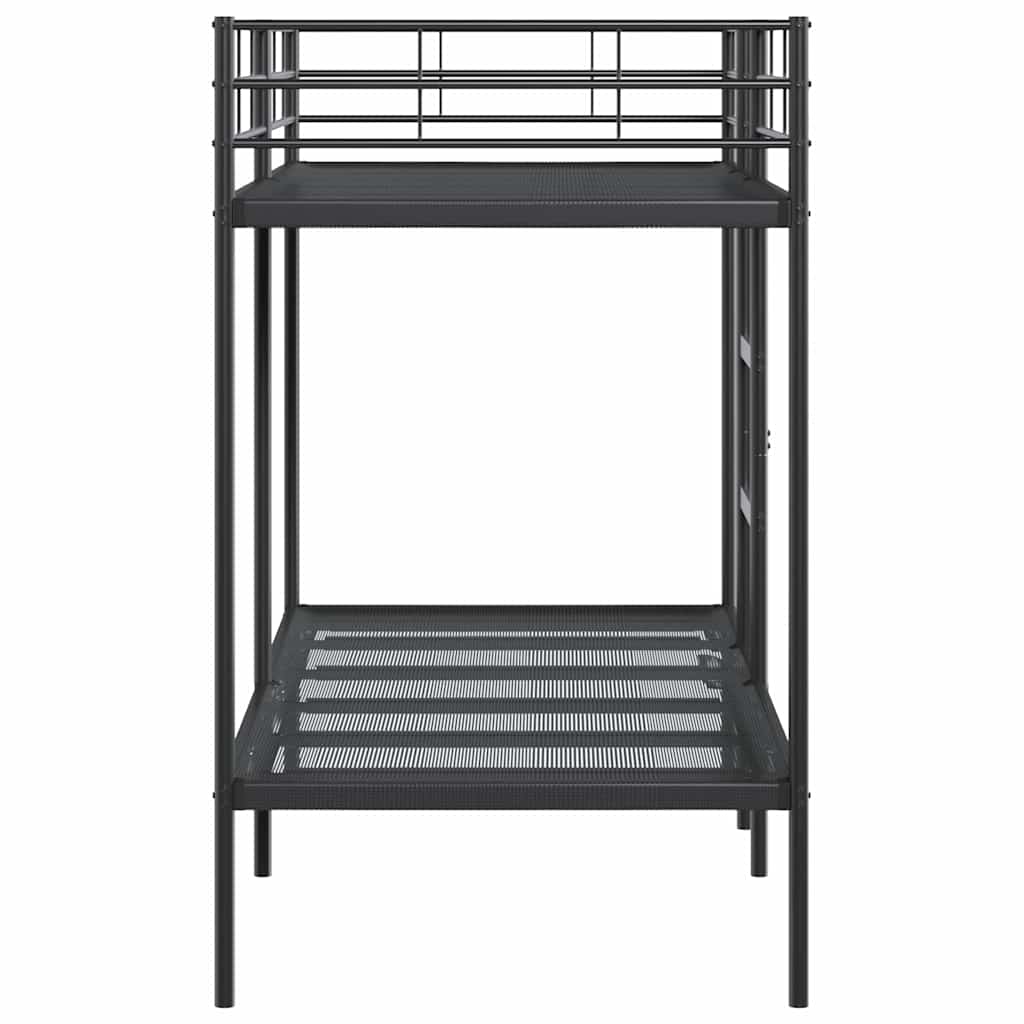 fekete acél emeletes ágy matrac nélkül 90 x 200 cm