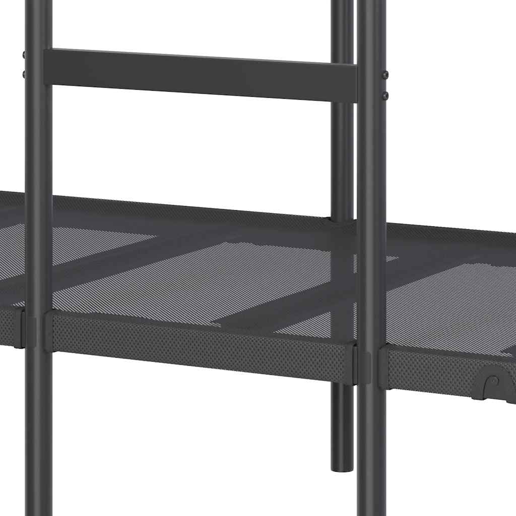 fekete acél emeletes ágy matrac nélkül 90 x 200 cm