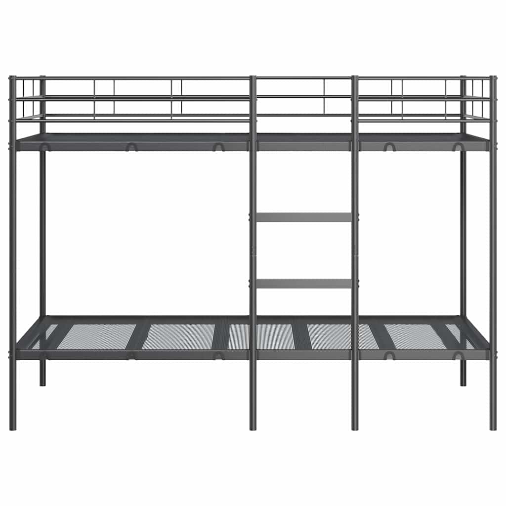 fekete acél emeletes ágy matrac nélkül 100 x 190 cm