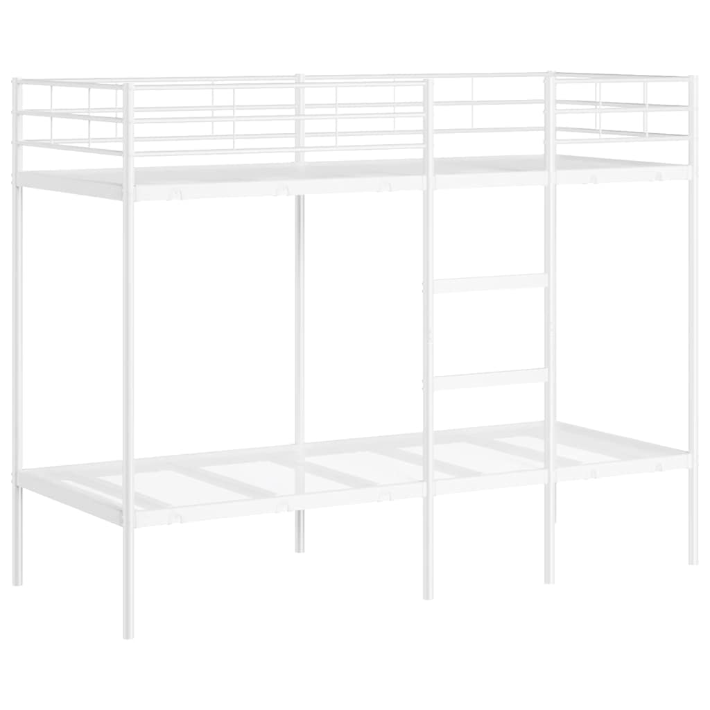 fehér acél emeletes ágy matrac nélkül 75 x 190 cm