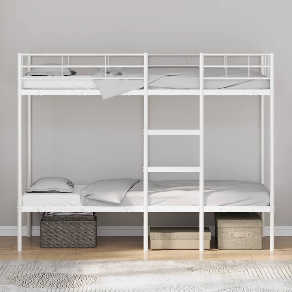 fehér acél emeletes ágy matrac nélkül 80 x 200 cm