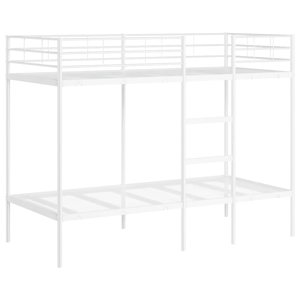 fehér acél emeletes ágy matrac nélkül 90 x 200 cm