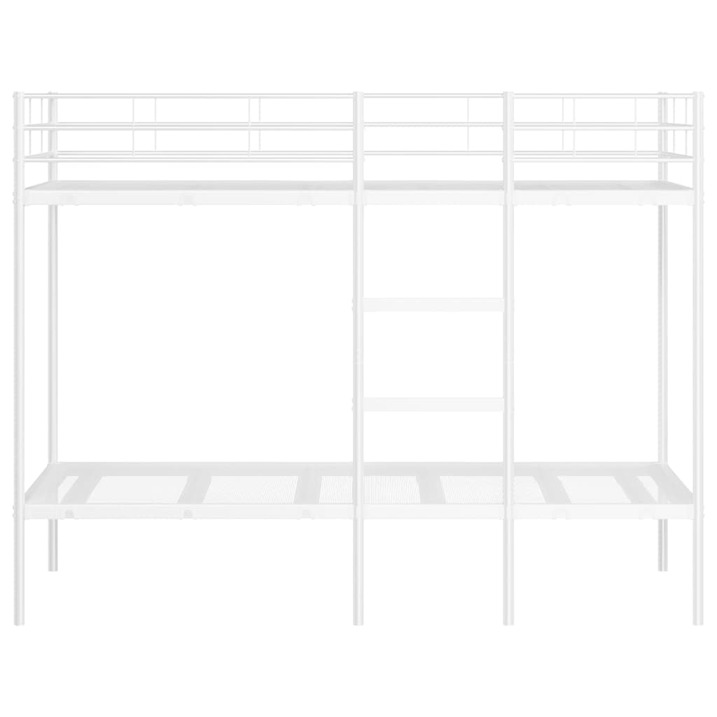 fehér acél emeletes ágy matrac nélkül 100 x 190 cm