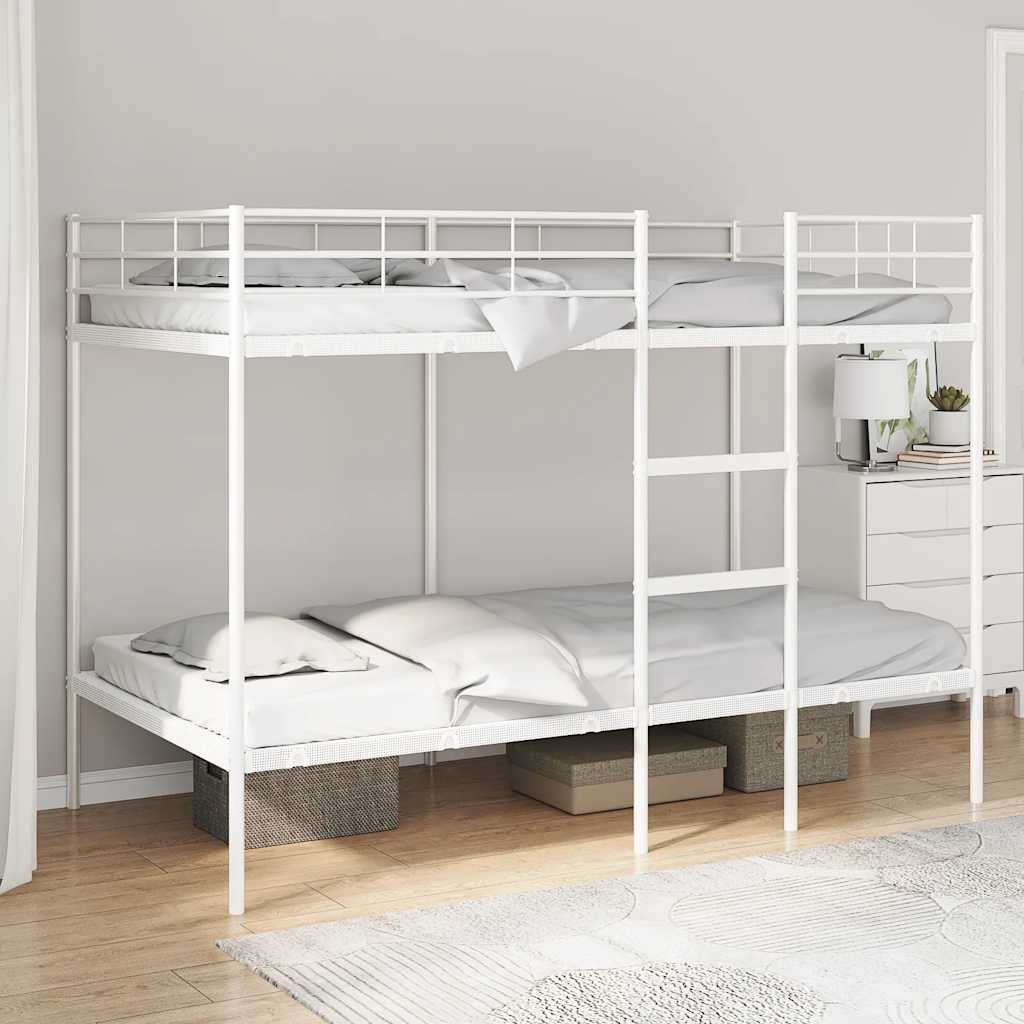 fehér acél emeletes ágy matrac nélkül 100 x 200 cm