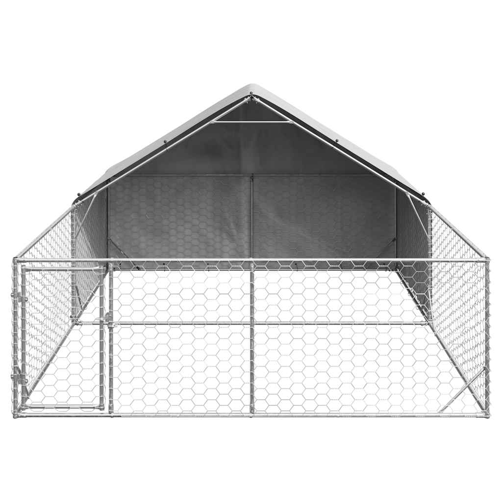 horganyzott acél kültéri kutyafuttató kifutóval 5x3x1,9 m