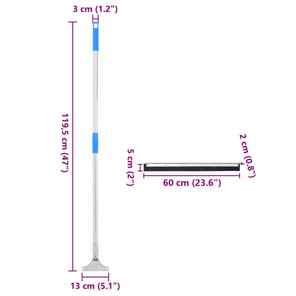 5 db acél és gumi felmosók 60 x 122,5 cm