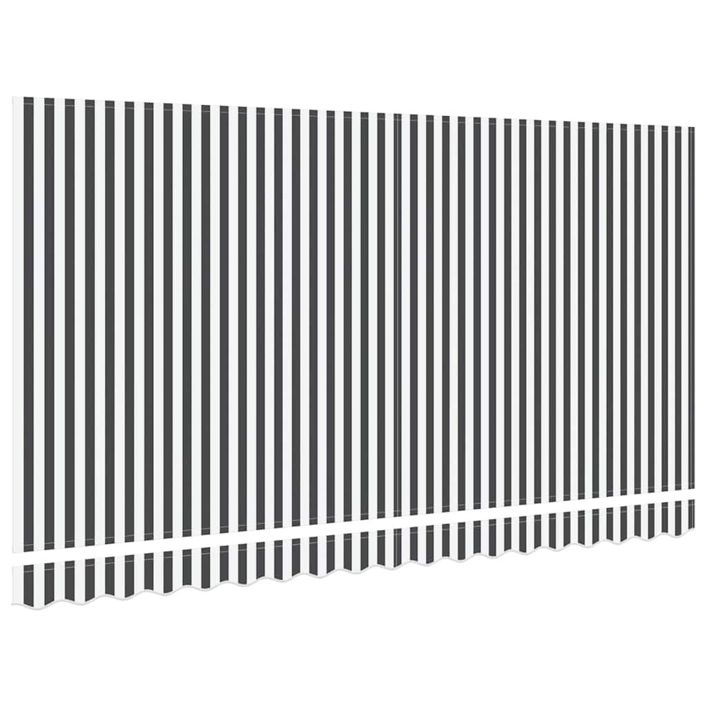 Napellenző ponyva Antracit és Fehér 380 x 195 cm Poliészter