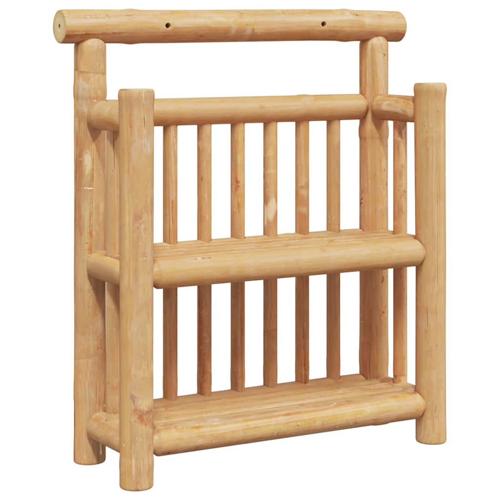 Falpolc polcokkal tárolóval Természetes 40 x 13 x 44 cm bambusz