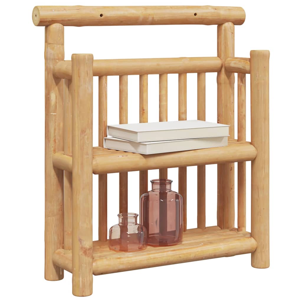 Falpolc polcokkal tárolóval Természetes 40 x 13 x 44 cm bambusz