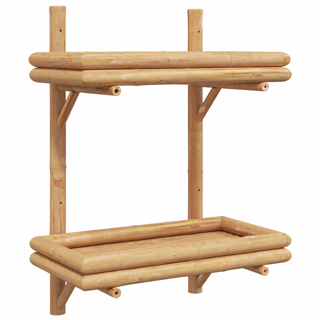 Falpolc polcokkal tárolóval Barna 39 x 26 x 60 cm bambusz