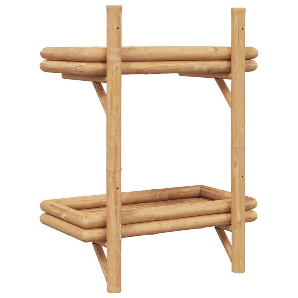 Falpolc polcokkal tárolóval Barna 39 x 26 x 60 cm bambusz