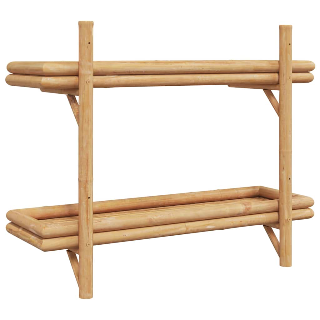 Falpolc polcokkal tárolóval Barna 75 x 26 x 60 cm bambusz