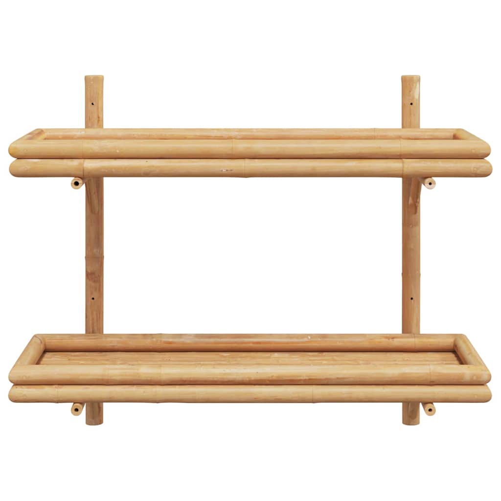 Falpolc polcokkal tárolóval Barna 75 x 26 x 60 cm bambusz