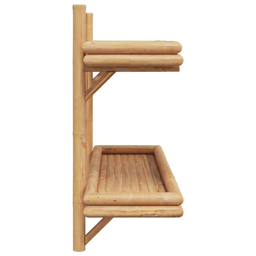 Falpolc polcokkal tárolóval Barna 75 x 26 x 60 cm bambusz