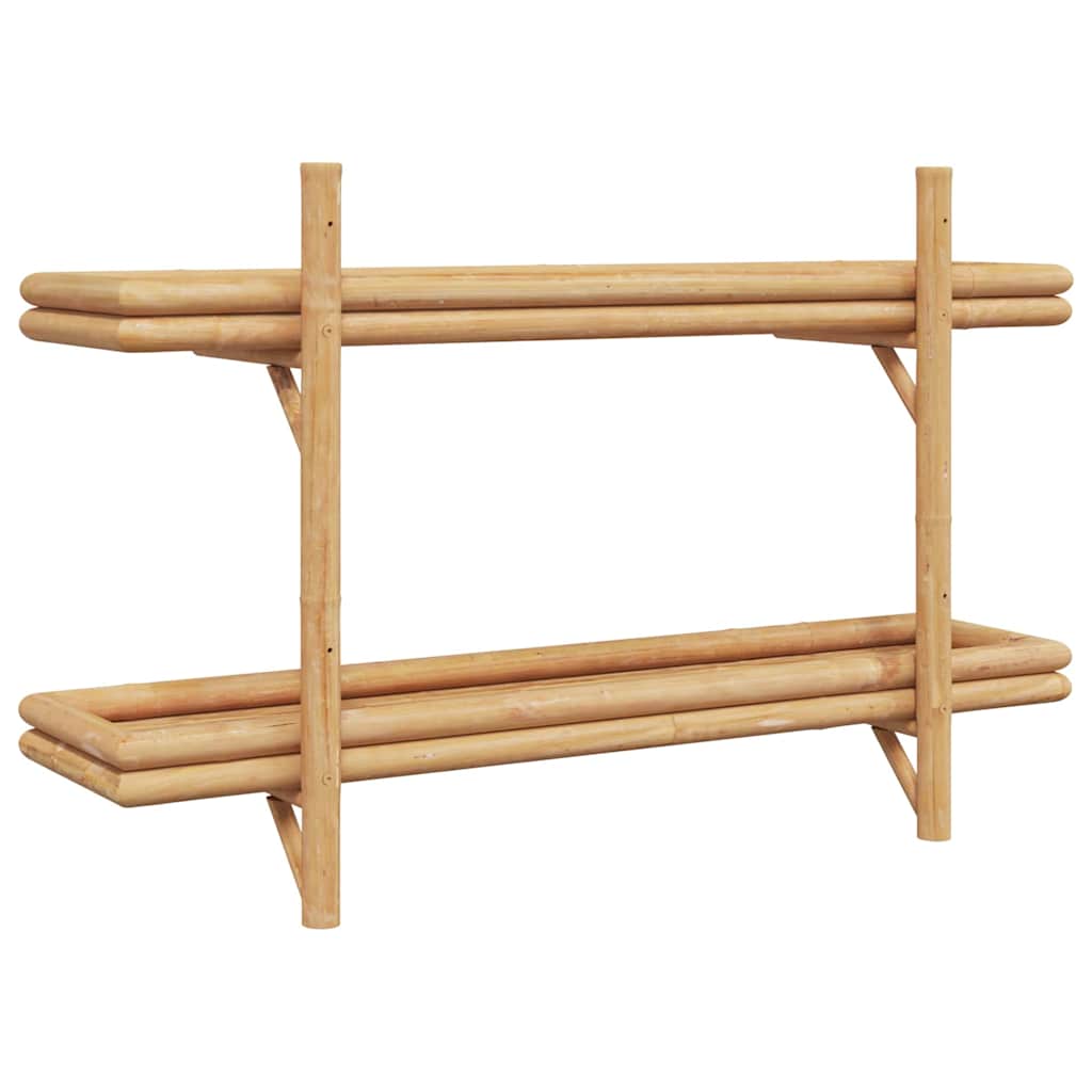 Falpolc polcokkal tárolóval Barna 100 x 26 x 60 cm bambusz