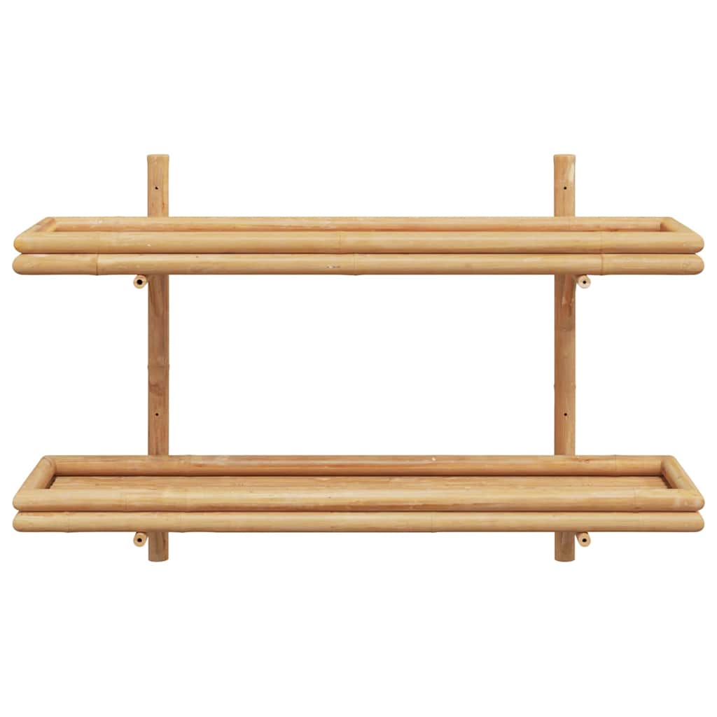 Falpolc polcokkal tárolóval Barna 100 x 26 x 60 cm bambusz