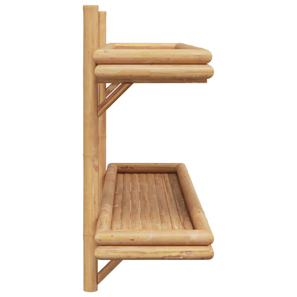 Falpolc polcokkal tárolóval Barna 100 x 26 x 60 cm bambusz