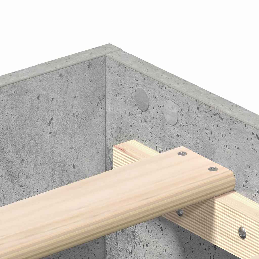 Ágykeret Beton Szürke 203 x 93 x 25 cm Szerelt Fa