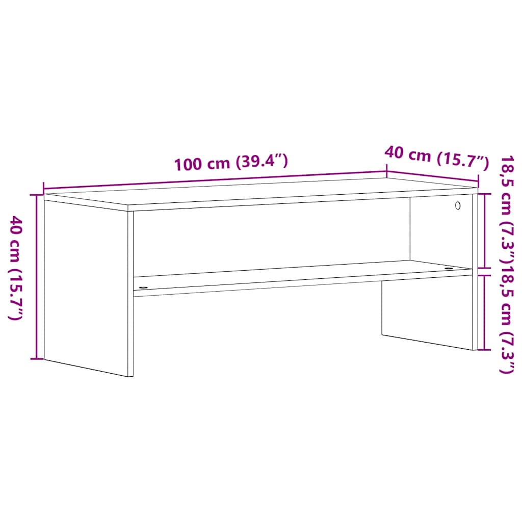 fekete tölgy szerelt fa TV-szekrény 100 x 40 x 40 cm