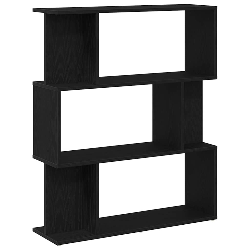 fekete tölgy szerelt fa könyvespolc 80x24x96 cm