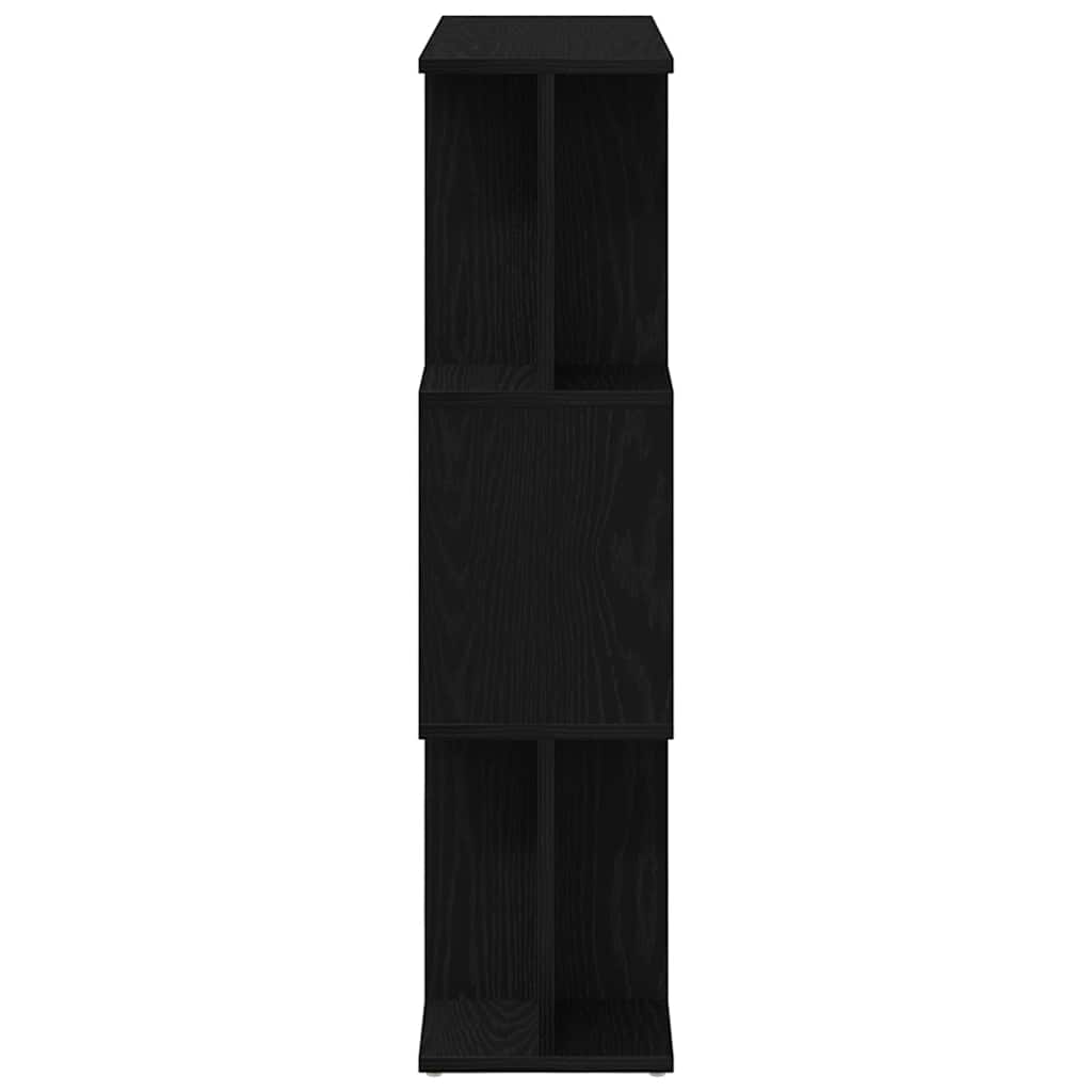 fekete tölgy szerelt fa könyvespolc 80x24x96 cm
