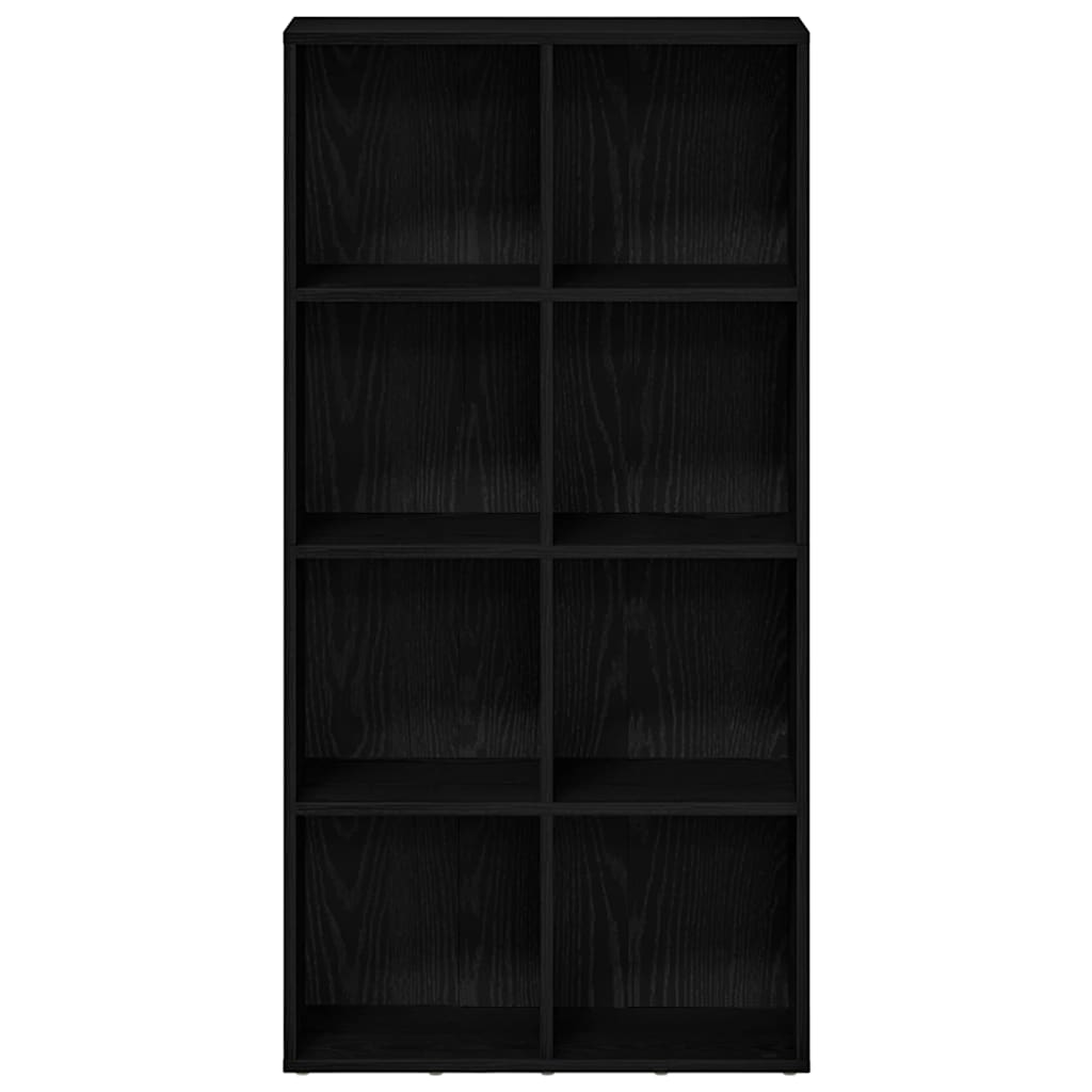fekete tölgy szerelt fa könyvespolc 66x30x130 cm
