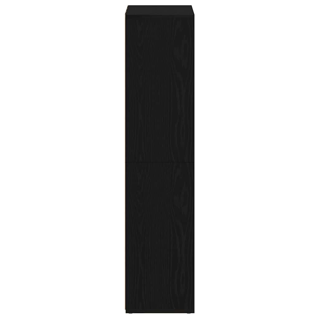 fekete tölgy szerelt fa könyvespolc 66x30x130 cm