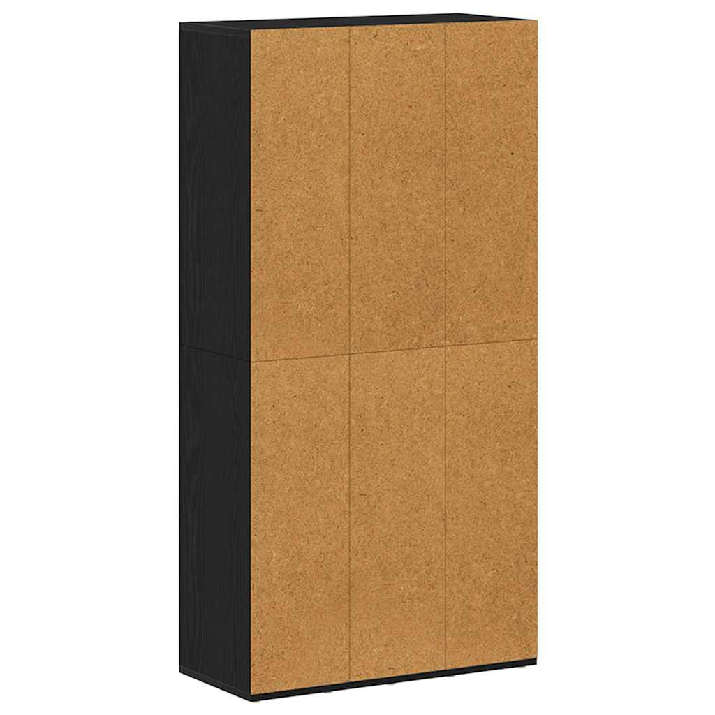 fekete tölgy szerelt fa könyvespolc 66x30x130 cm