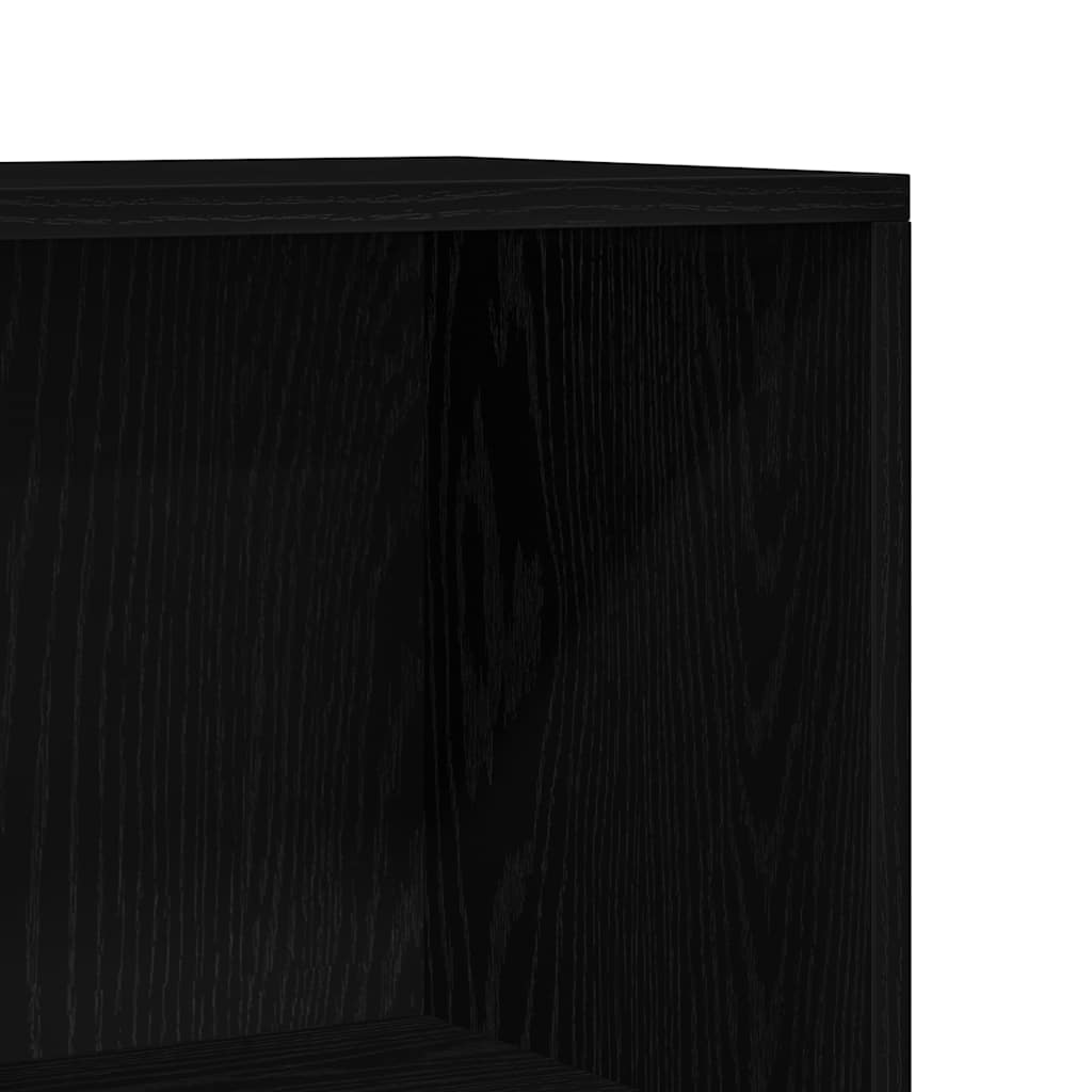 fekete tölgy szerelt fa könyvespolc 66x30x130 cm
