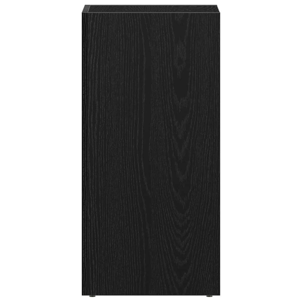 fekete tölgy szerelt fa LP tárolódoboz 71x34x36 cm