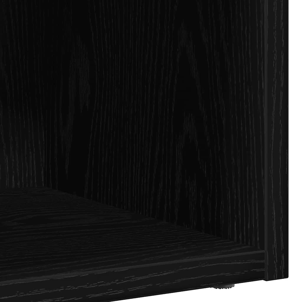 fekete tölgy szerelt fa LP tárolódoboz 71x34x36 cm