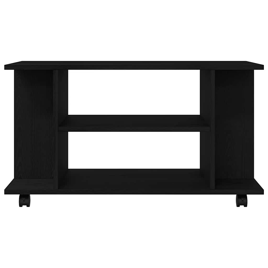 fekete tölgyfa TV-szekrény görgőkkel 80 x 40 x 45 cm