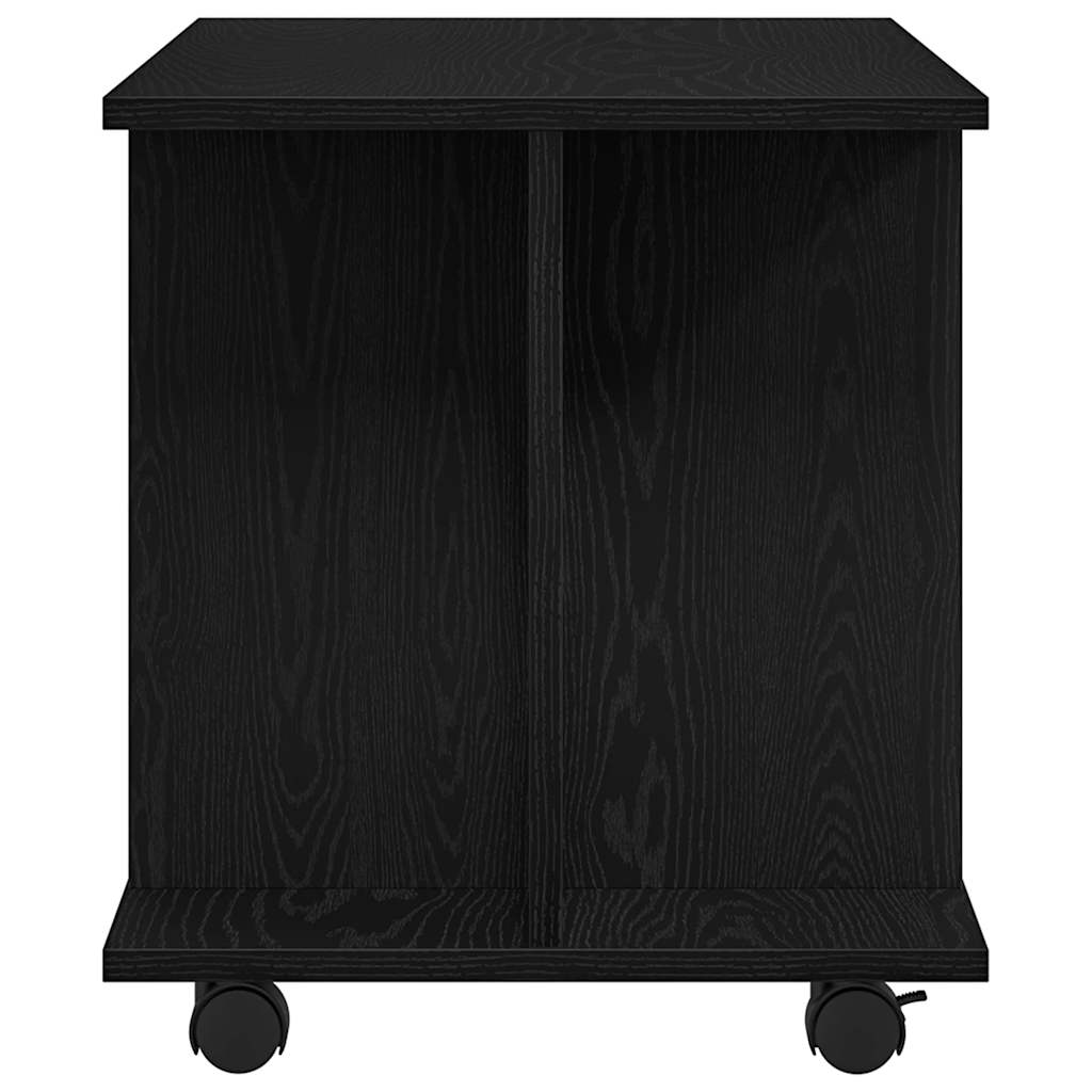 fekete tölgyfa TV-szekrény görgőkkel 80 x 40 x 45 cm