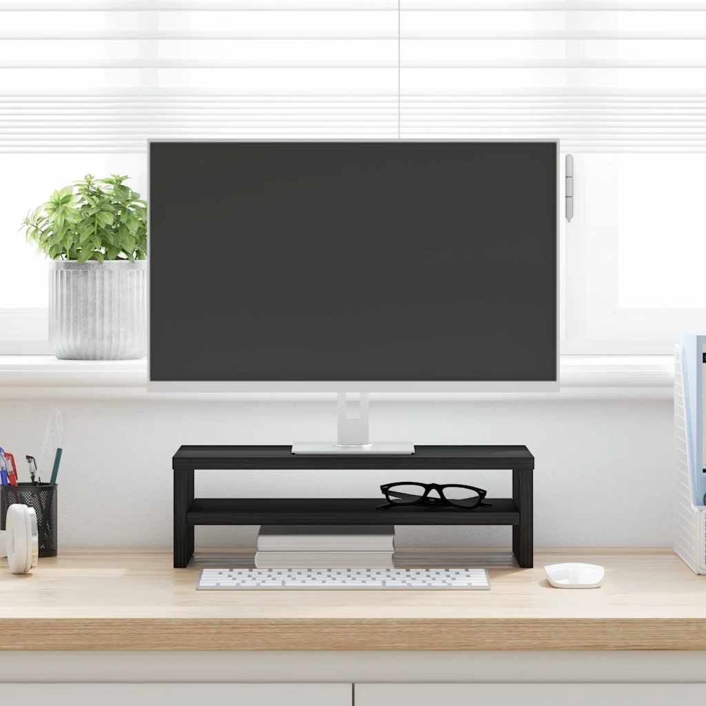 fekete tölgyfa monitorállvány 42 x 24 x 13 cm