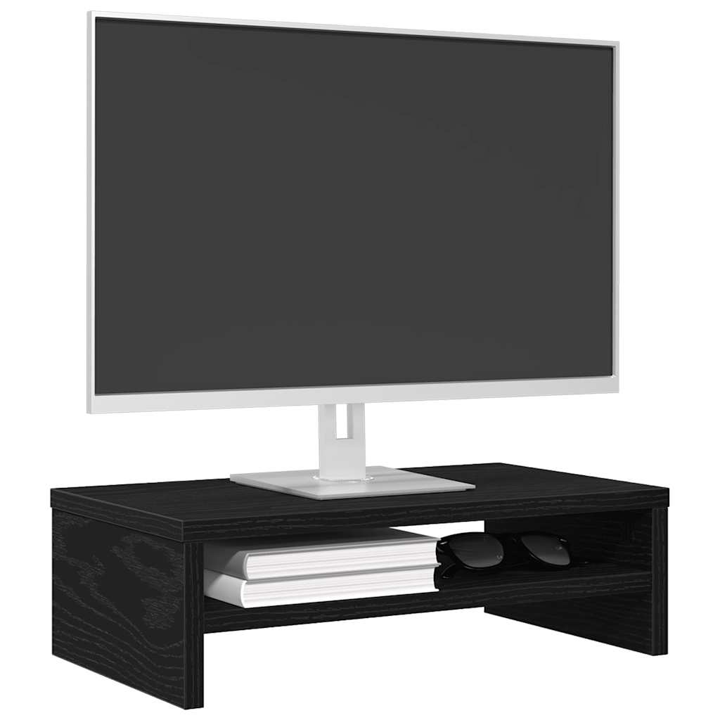 fekete tölgyfa monitorállvány 42 x 24 x 13 cm