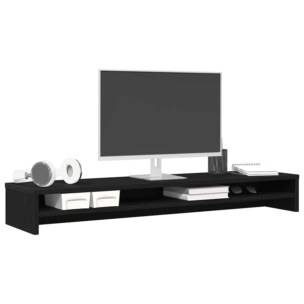 fekete tölgyfa monitorállvány 100 x 24 x 13 cm