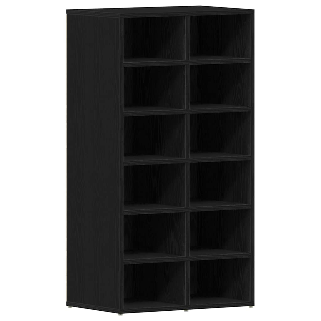 fekete tölgy színű szerelt fa cipőtartó 54 x 34 x 100,5 cm